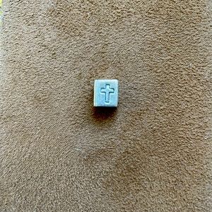 Pandora charm  sterling silver cross engraved.